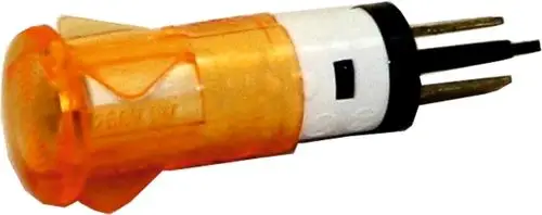 Stecker mit orangefarbenem Gehäuse und zwei Metallstiften, passend für Elektrogeräte, hergestellt von Wolf.